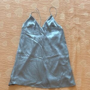 Urban Outfitters Light Blue Satin Mini Dress